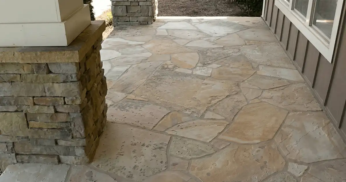 House entrance with professionally installed stone flooring in Columbus GA